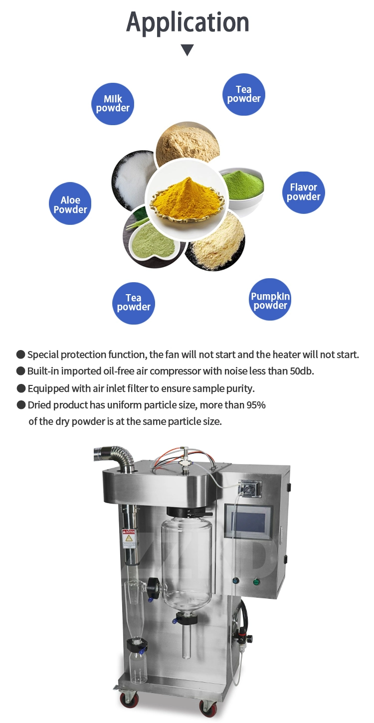 High Speed Centrifugal Mini Spray Drying Machine Milk Powder Making Machine Whey Stevia Herb Lab Spray Dryer 2L 5L 10L